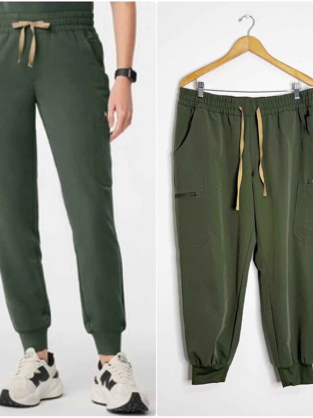 FIGS Uman Jogger Scrub Pants Women’s XL Petite Moss Green Technical Collection